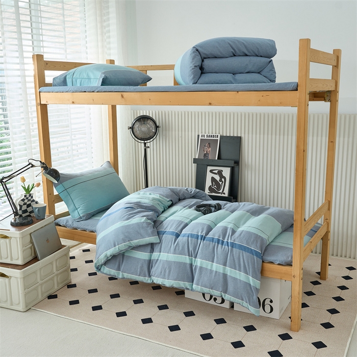 91家纺网 家纺一手货源 找家纺 三沁 2024新款全棉色织水洗棉开学季学生六件套 曼达拉