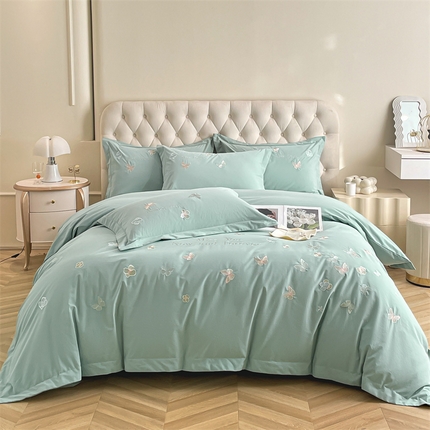 91家纺网 家纺一手货源 找家纺 （总）梧桐家居 2024新款60支全棉磨毛四件套-蝶羽