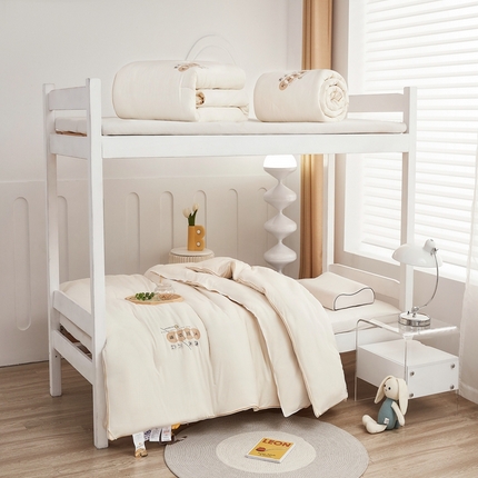 91家纺网 家纺一手货源 找家纺 （总）33家纺 2024新款A类有氧小竺棉提花原色学生被大豆被子冬被芯春秋被子母被