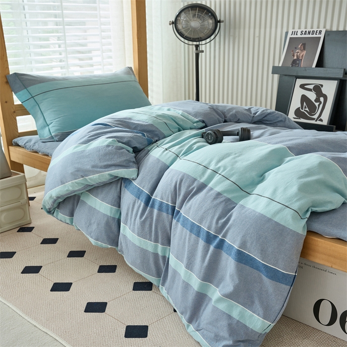 91家纺网 家纺一手货源 找家纺 三沁 2024新款全棉色织水洗棉开学季学生六件套 曼达拉