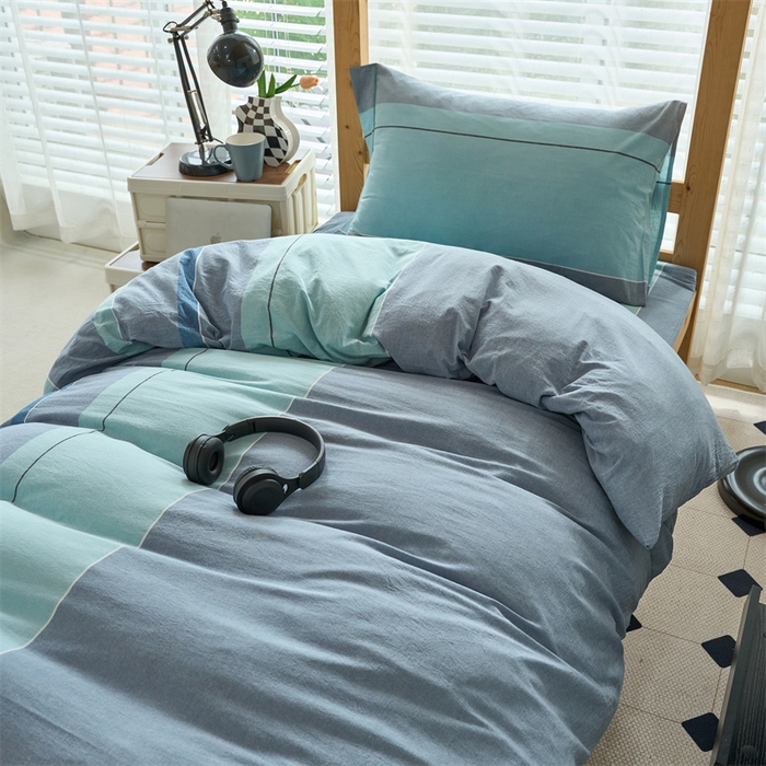 91家纺网 家纺一手货源 找家纺 三沁 2024新款全棉色织水洗棉开学季学生六件套 曼达拉