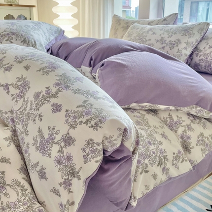 91家纺网 家纺一手货源 找家纺 （总）仟网汇 2024秋季新款提花针织棉圆角吊边床单四件套三件套