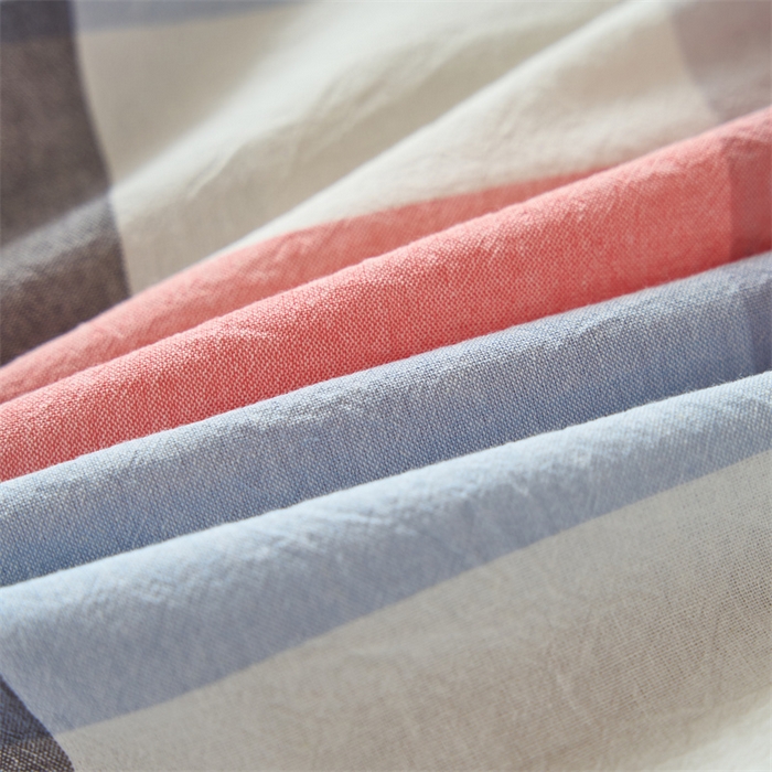 91家纺网 家纺一手货源 找家纺 三沁 2024新款全棉色织水洗棉开学季学生六件套 英伦桔