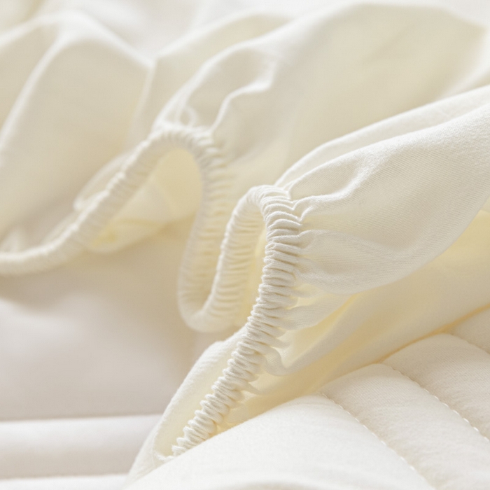 91家纺网 家纺一手货源 找家纺 芬晴 2024新款A类抗菌大豆夹棉学生床笠夹棉床笠宿舍床笠跨境电商外贸床笠 旋律-米白