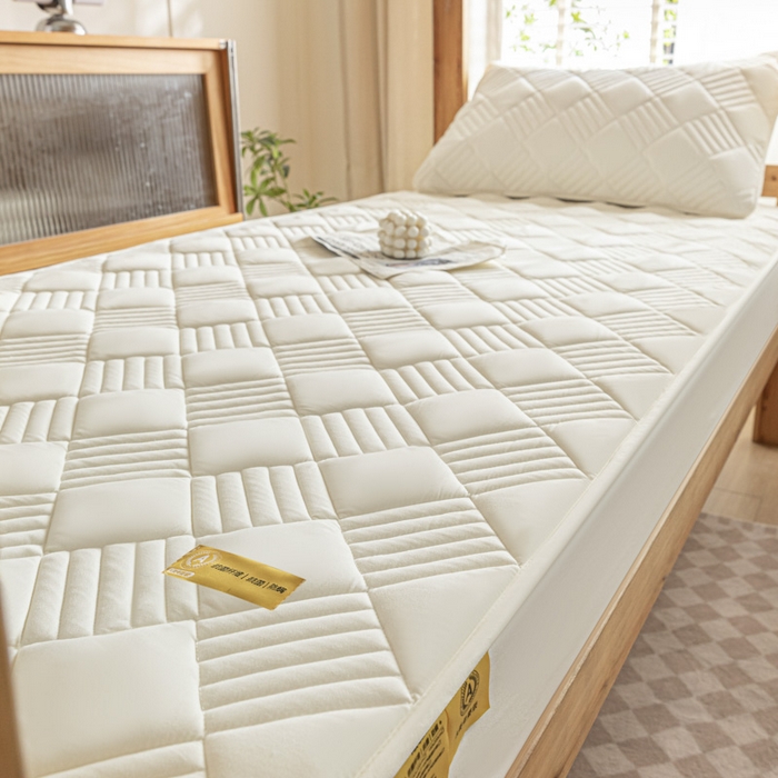 91家纺网 家纺一手货源 找家纺 芬晴 2024新款A类抗菌大豆夹棉学生床笠夹棉床笠宿舍床笠跨境电商外贸床笠 旋律-米白