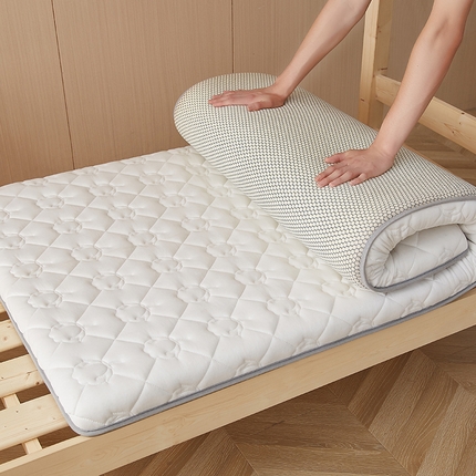 91家纺网 家纺一手货源 找家纺 暖季家纺 2025新款A类全棉无印风棉花床垫系列学生款 棉花白