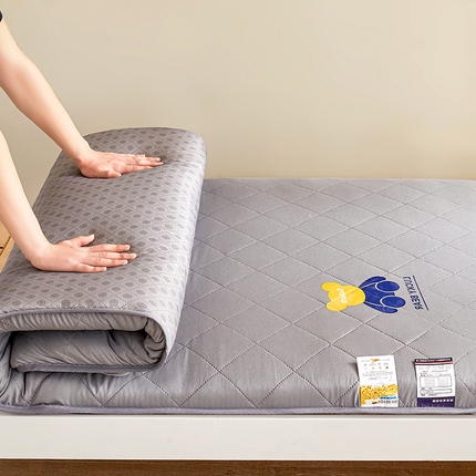 瑶瑶家居床垫 2024新款水洗棉学生床垫 小熊灰-灰边