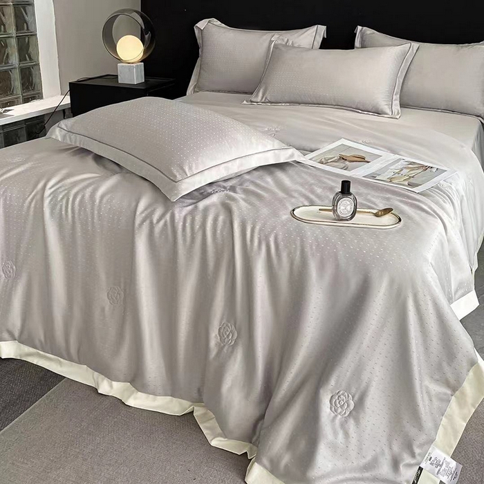 91家纺网 家纺一手货源 找家纺 （总）丽卡家纺  家居馆 2025新款巴夏纯色拼色夏被四件套