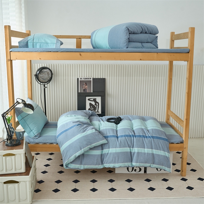 91家纺网 家纺一手货源 找家纺 三沁 2024新款全棉色织水洗棉开学季学生六件套 曼达拉