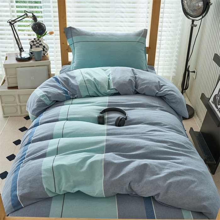 91家纺网 家纺一手货源 找家纺 三沁 2024新款全棉色织水洗棉开学季学生六件套 曼达拉