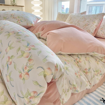 91家纺网 家纺一手货源 找家纺 （总）仟网汇 2024秋季新款提花针织棉圆角吊边床单四件套三件套