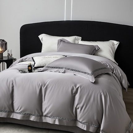 91家纺网 家纺一手货源 找家纺 时亿家居 2024新款140支天丝棉四件套-西西里 西西里 银河灰