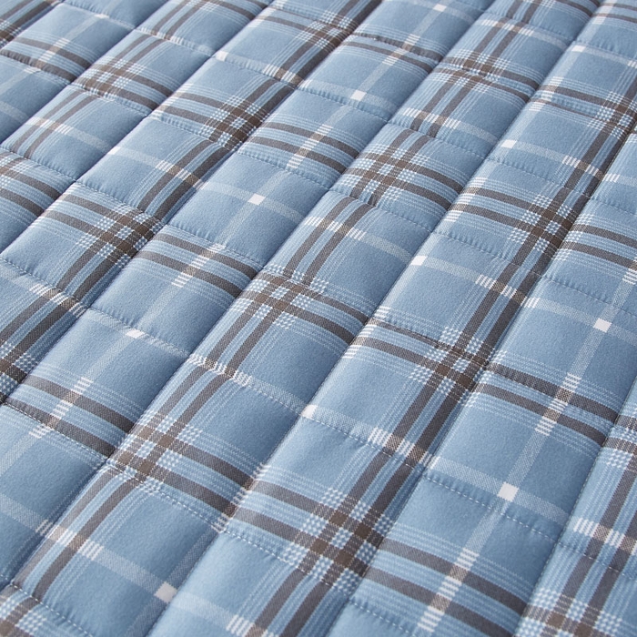 91家纺网 家纺一手货源 找家纺 暖季家纺 2025新款A类全棉无印风棉花床垫系列成人款 简兮蓝