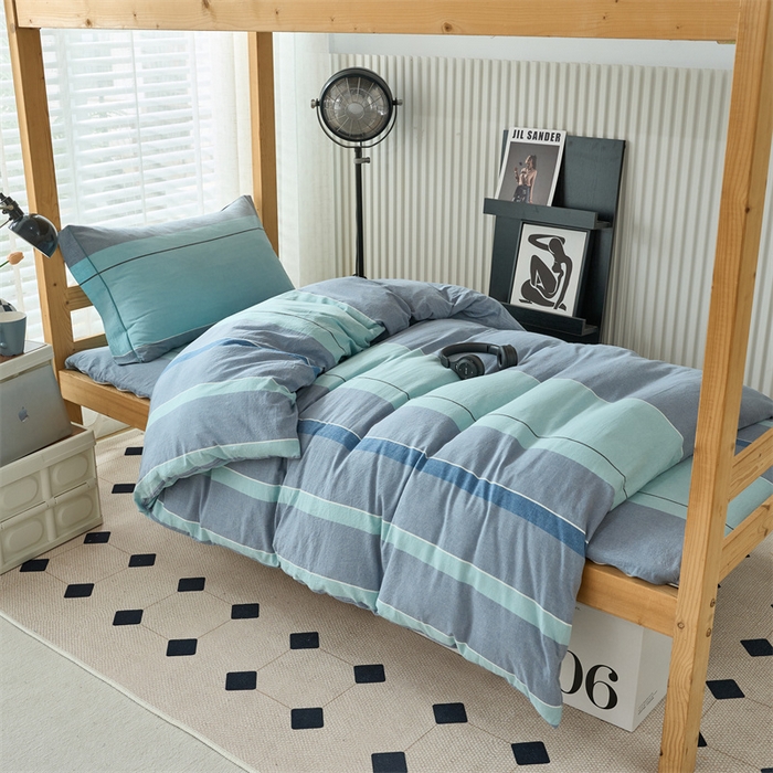 91家纺网 家纺一手货源 找家纺 三沁 2024新款全棉色织水洗棉开学季学生六件套 曼达拉