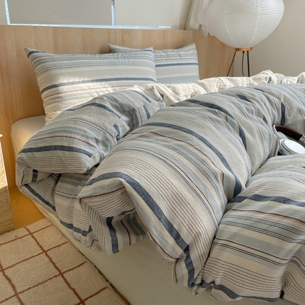 91家纺网 家纺一手货源 找家纺 艾咪-Amy ntmy 2024新款学生季宿舍床全棉色织水洗棉三件套 西蒙兰