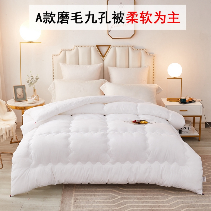 91家纺网 家纺一手货源 找家纺 啊雅家居 2025新款长年大量备货羽丝绒磨毛被学生被春秋被民宿被芯 A款磨毛羽丝被