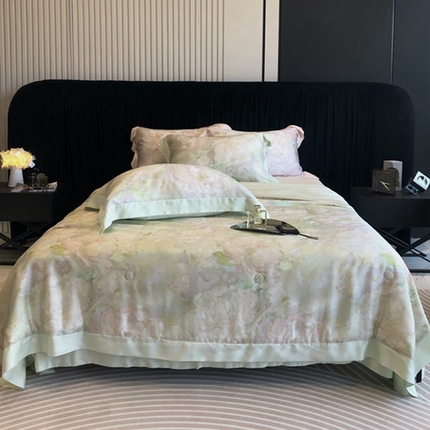 91家纺网 家纺一手货源 找家纺 （总）佳汐蓝家纺 2024新款60支兰精天丝夏被四件套-朵芙