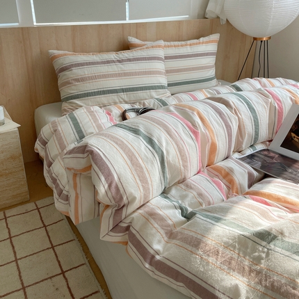 91家纺网 家纺一手货源 找家纺 （总）艾咪-Amy ntmy 新款学生季宿舍床全棉色织水洗棉三件套