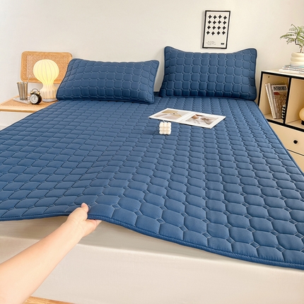 91家纺网 家纺一手货源 找家纺 恒尚居 2024新款抗菌四季款床垫床护垫软垫床褥子防滑单人双人学生软床垫 简格-高贵蓝