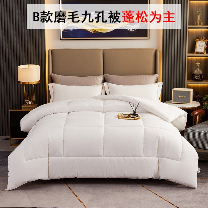 91家纺网 家纺一手货源 找家纺 啊雅家居 2025新款长年大量备货羽丝绒磨毛被学生被春秋被民宿被芯 B款磨毛九孔被