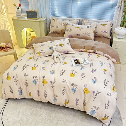 91家纺网 家纺一手货源 找家纺 佑泽家纺 2025新款直播爆款高克重植物羊绒单被套 半夏