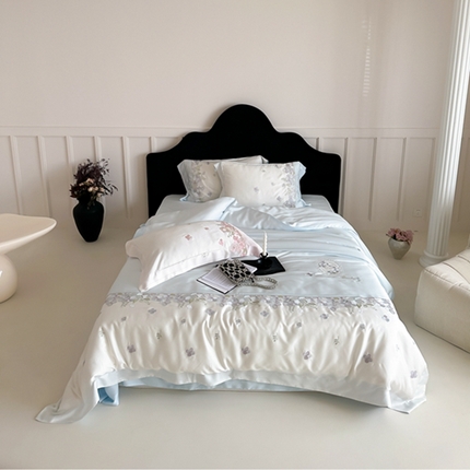 91家纺网 家纺一手货源 找家纺 佳汐蓝家纺 2024新款60支兰精天丝四件套-香馥丽 香馥丽-蓝色