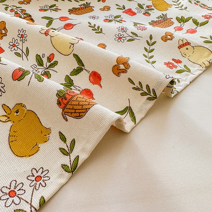 91家纺网 家纺一手货源 找家纺 晓时候 2025新款原棉老粗布床单印花凉席三件套软凉席 花丛兔