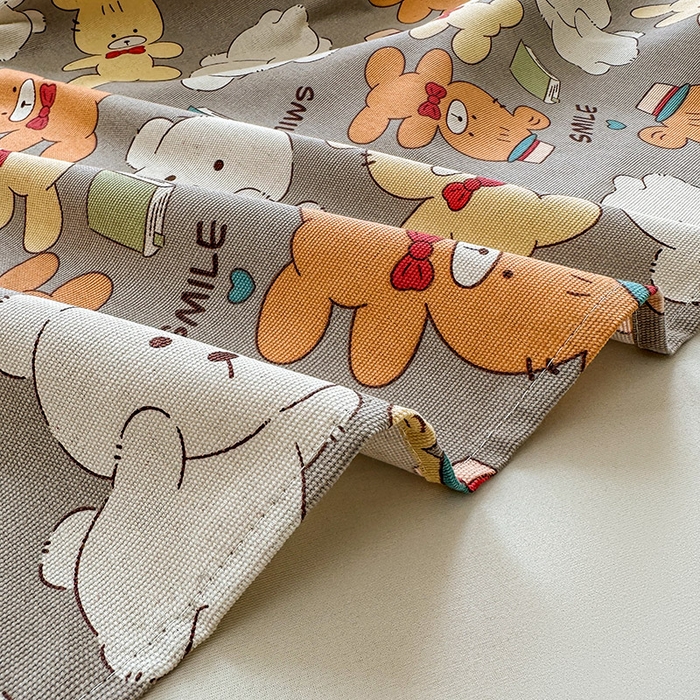 91家纺网 家纺一手货源 找家纺 晓时候 2025新款原棉老粗布床单印花凉席三件套软凉席 动物乐园