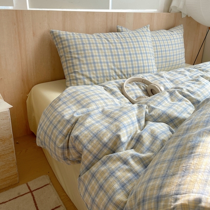 91家纺网 家纺一手货源 找家纺 （总）艾咪-Amy ntmy 新款学生季宿舍床全棉色织水洗棉三件套