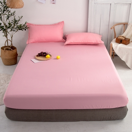 91家纺网 家纺一手货源 找家纺 悦织湾家纺 2025新款纯色云朵棉亲肤乐肤棉芦荟棉单床笠 粉玉