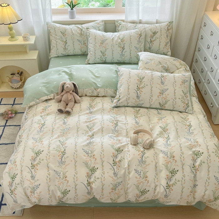 91家纺网 家纺一手货源 找家纺 呗旺鹿 2024新款全棉13372学生季三件套四件套 佰草集