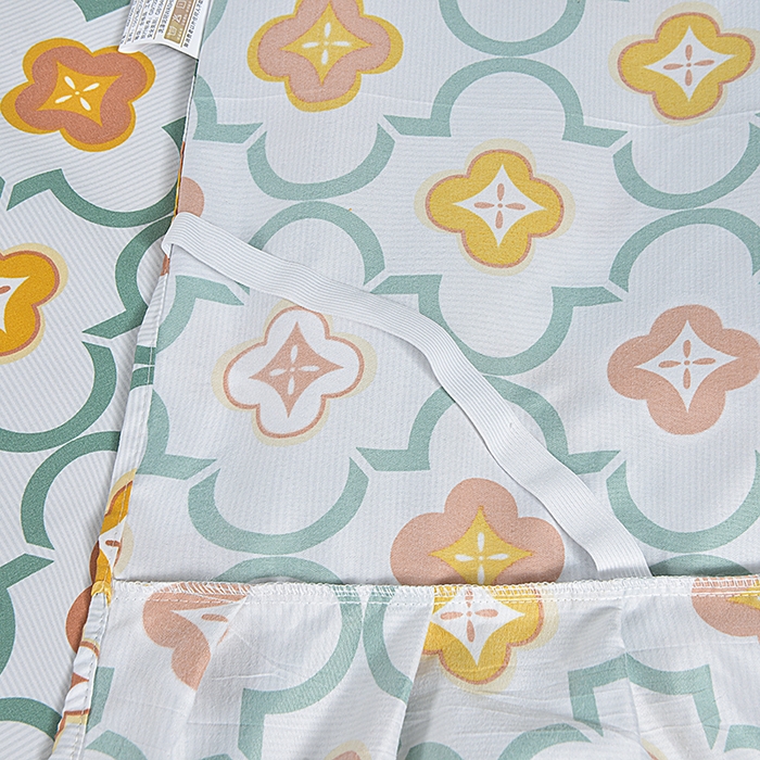 91家纺网 家纺一手货源 找家纺 小雨家纺 2026新款芦荟棉床裙三件套 初夏绿