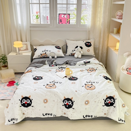 91家纺网 家纺一手货源 找家纺 （总）2025新款A类泡泡纱水洗棉夏被四件套