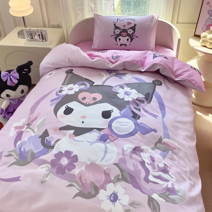 91家纺网 家纺一手货源 找家纺 蘭菲家纺 2024新款全棉幼儿园三件套 花仙子