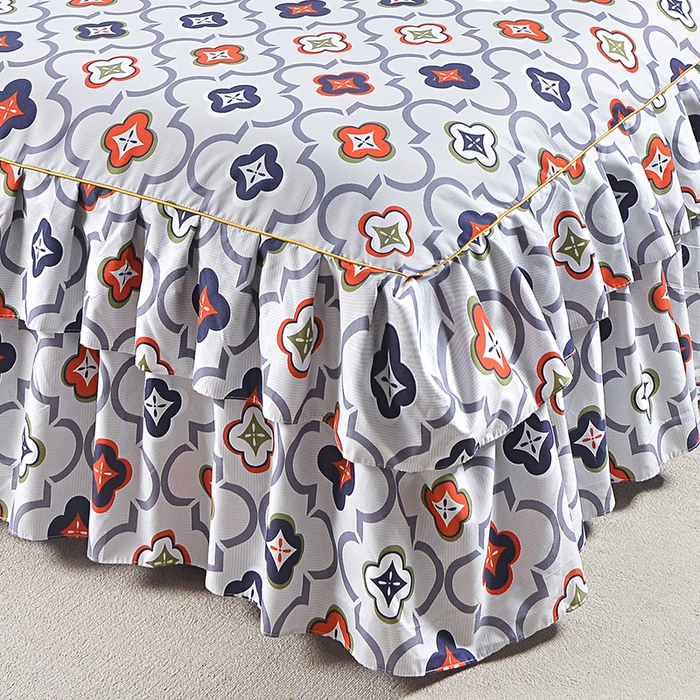 91家纺网 家纺一手货源 找家纺 小雨家纺 2026新款芦荟棉床裙四件套 初夏灰