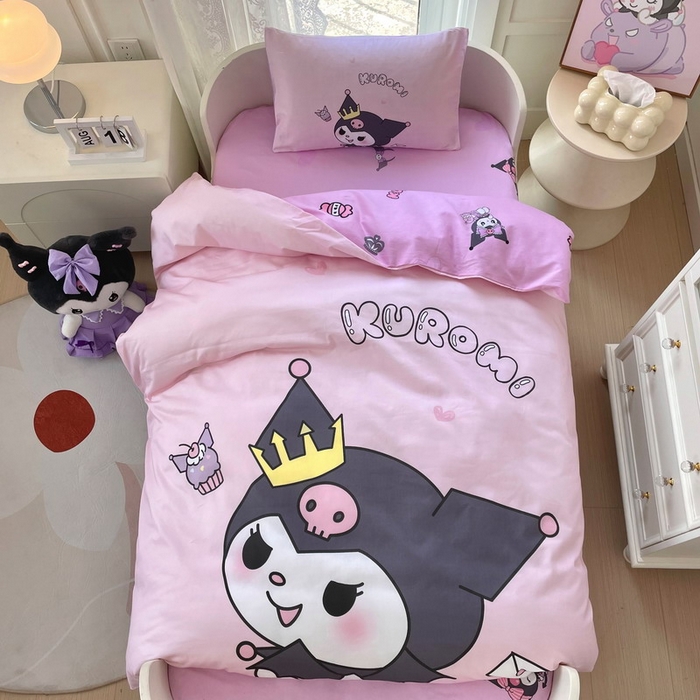 91家纺网 家纺一手货源 找家纺 蘭菲家纺 2024新款全棉幼儿园三件套 粉巴库