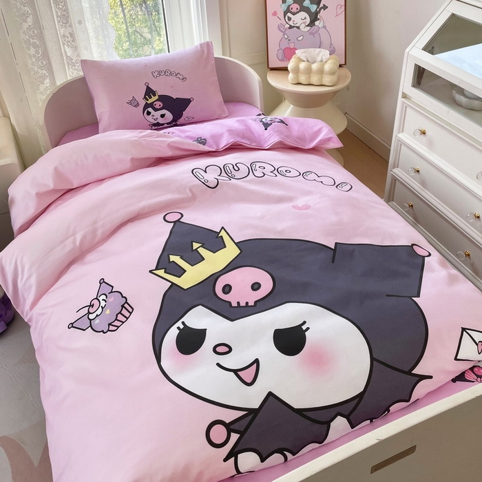 91家纺网 家纺一手货源 找家纺 蘭菲家纺 2024新款全棉幼儿园三件套 粉巴库