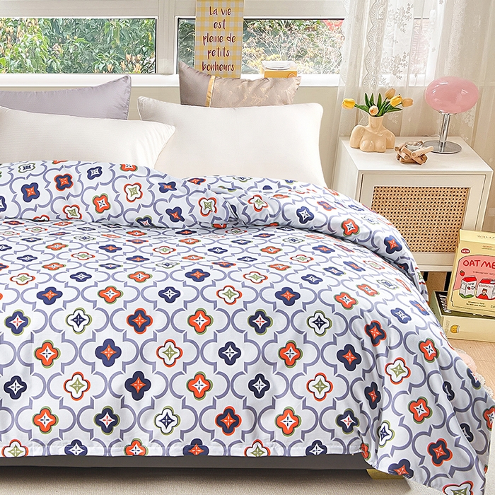 91家纺网 家纺一手货源 找家纺 小雨家纺 2026新款芦荟棉单被套 初夏灰