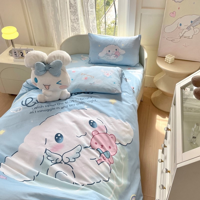 91家纺网 家纺一手货源 找家纺 蘭菲家纺 2024新款全棉幼儿园三件套 棉花糖