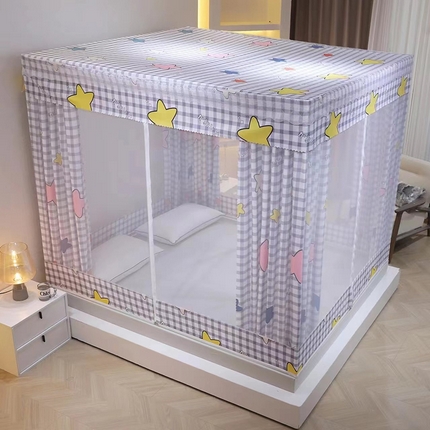 91家纺网 家纺一手货源 找家纺 （总）2025新款坐床遮光布款防尘床帘式蚊帐