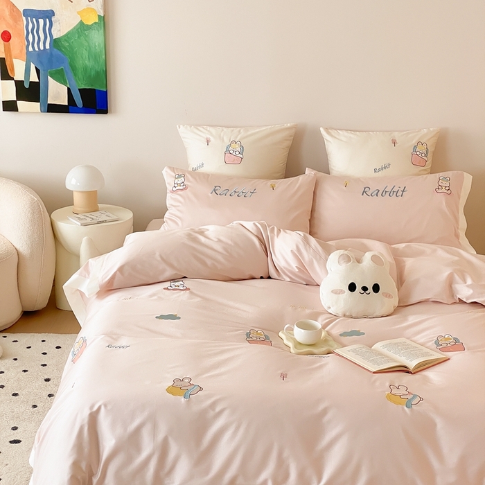 91家纺网 家纺一手货源 找家纺 （总）星野 2024秋冬新款棉四件套第一波--睡睡兔