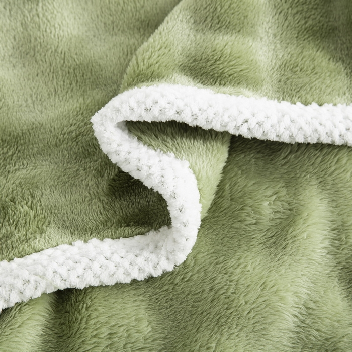 91家纺网 家纺一手货源 找家纺 卉晨家纺 2024新款牛奶绒兔毛绒空调毯午睡毯泡泡毛毯 抹茶绿