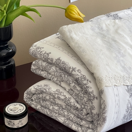 奈萝家纺 2024新款法式花边款针织夏被春秋被可机洗 赫本