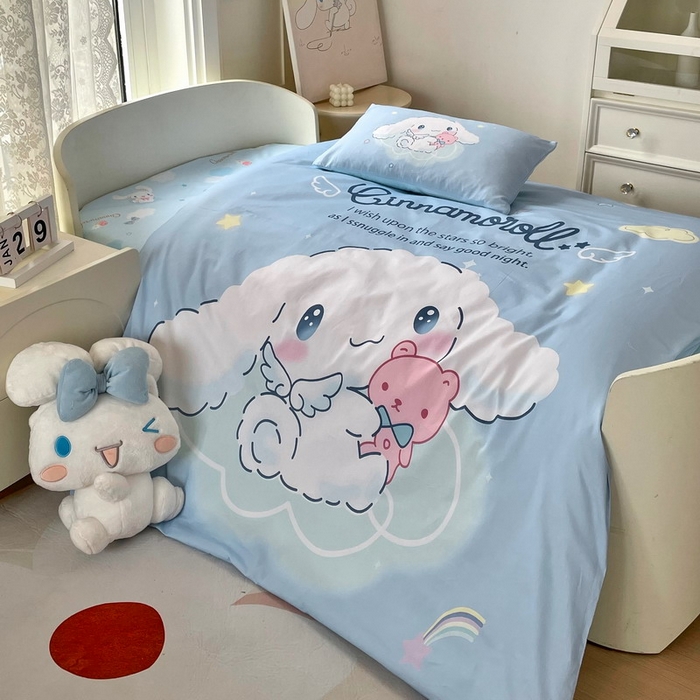 91家纺网 家纺一手货源 找家纺 蘭菲家纺 2024新款全棉幼儿园三件套 棉花糖