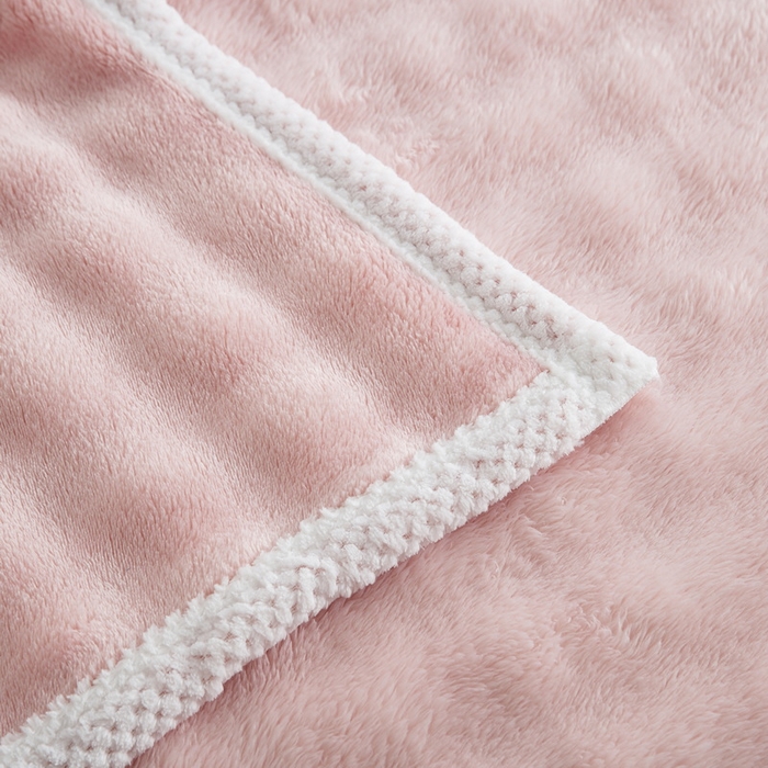 91家纺网 家纺一手货源 找家纺 卉晨家纺 2024新款牛奶绒兔毛绒空调毯午睡毯泡泡毛毯 少女粉