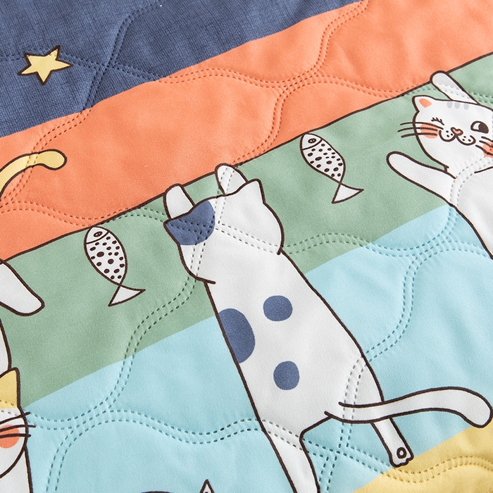 91家纺网 家纺一手货源 找家纺 2025新款亲肤芦荟棉夏被空调被夏凉被 喵星人