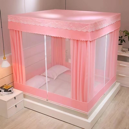 91家纺网 家纺一手货源 找家纺 （总）2025新款坐床遮光布款防尘床帘式蚊帐