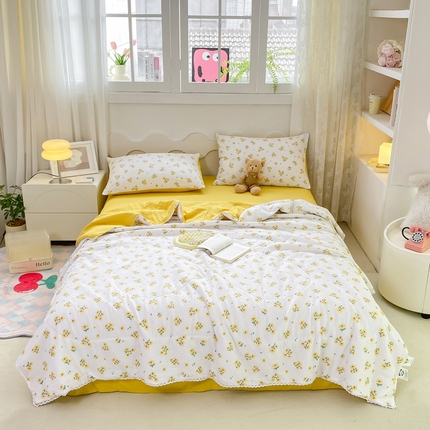 91家纺网 家纺一手货源 找家纺 （总）2025新款A类泡泡纱水洗棉夏被四件套