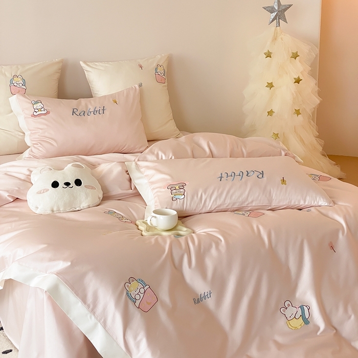 91家纺网 家纺一手货源 找家纺 （总）星野 2024秋冬新款棉四件套第一波--睡睡兔