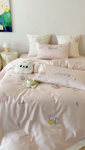 91家纺网 家纺一手货源 找家纺 （总）星野 2024秋冬新款棉四件套第一波--睡睡兔